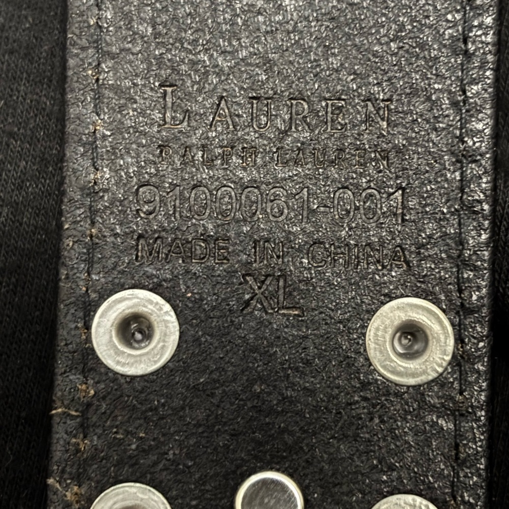 Vintage Black Leather Ralph Lauren Belt - Picture 6 of 9